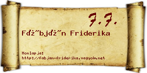 Fábján Friderika névjegykártya