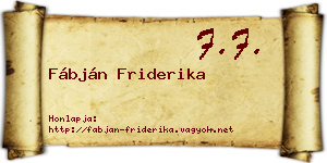 Fábján Friderika névjegykártya